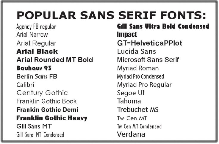 San Serif Font