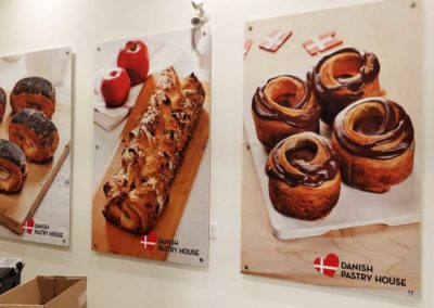 Danish Pastry House Posters on PVC mounted on stand offs